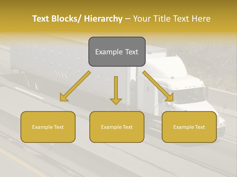 White Semi Truck On The Highway PowerPoint Template