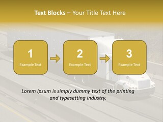 White Semi Truck On The Highway PowerPoint Template