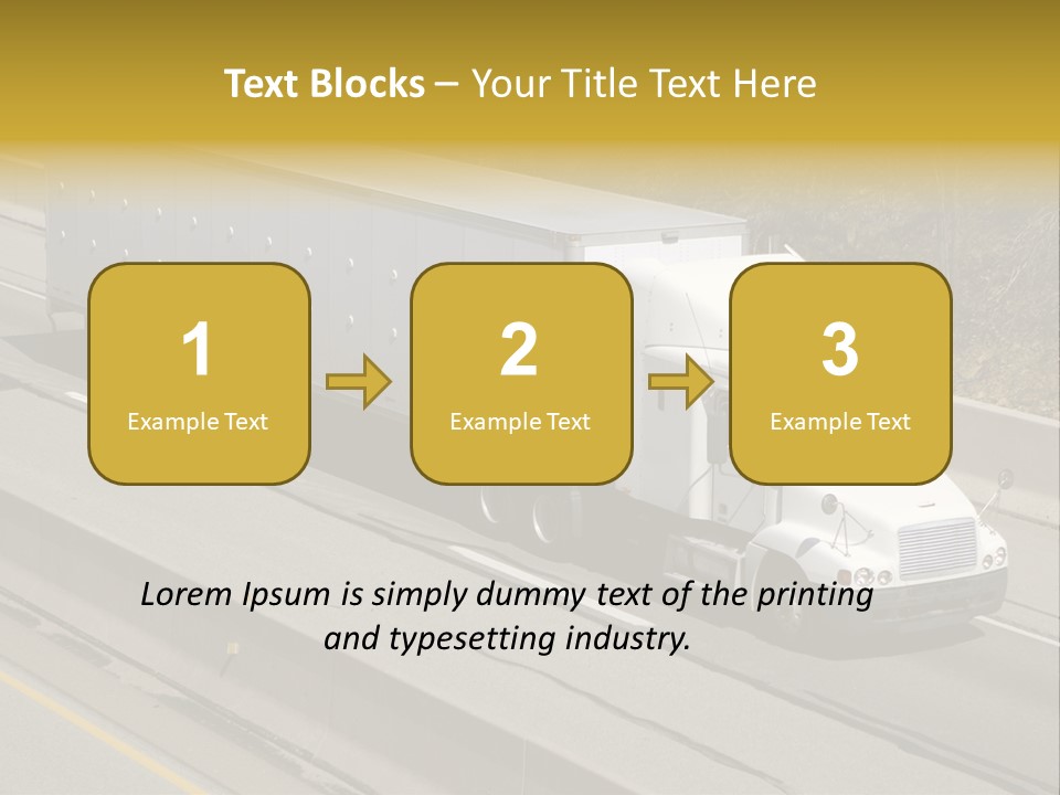White Semi Truck On The Highway PowerPoint Template