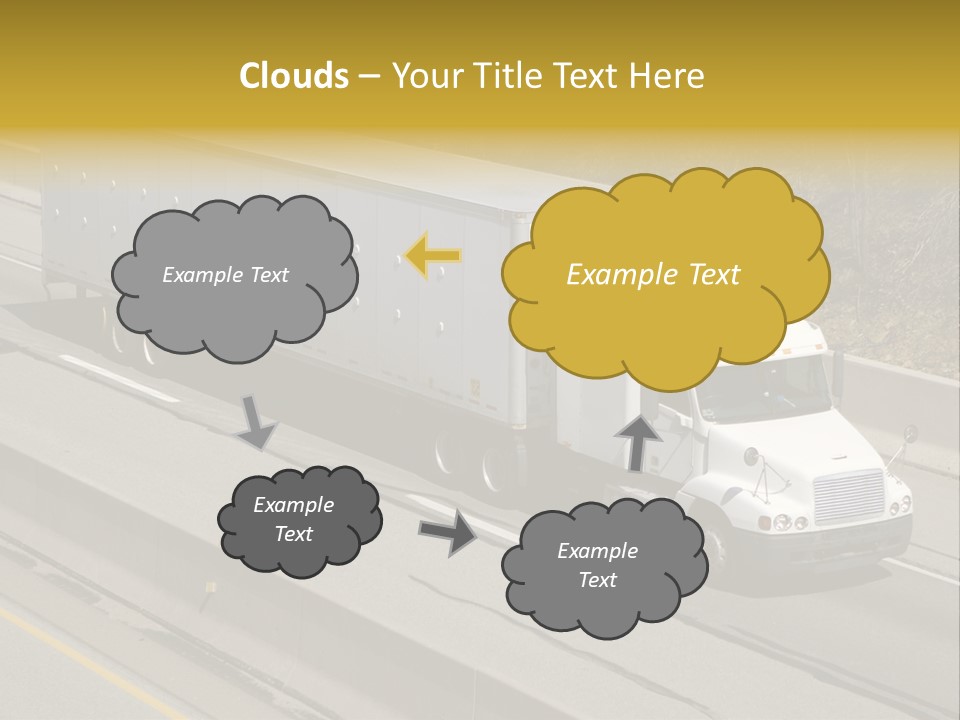White Semi Truck On The Highway PowerPoint Template