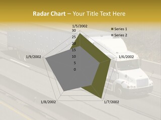 White Semi Truck On The Highway PowerPoint Template