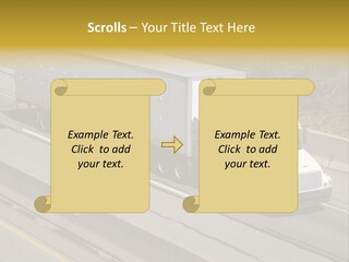 White Semi Truck On The Highway PowerPoint Template