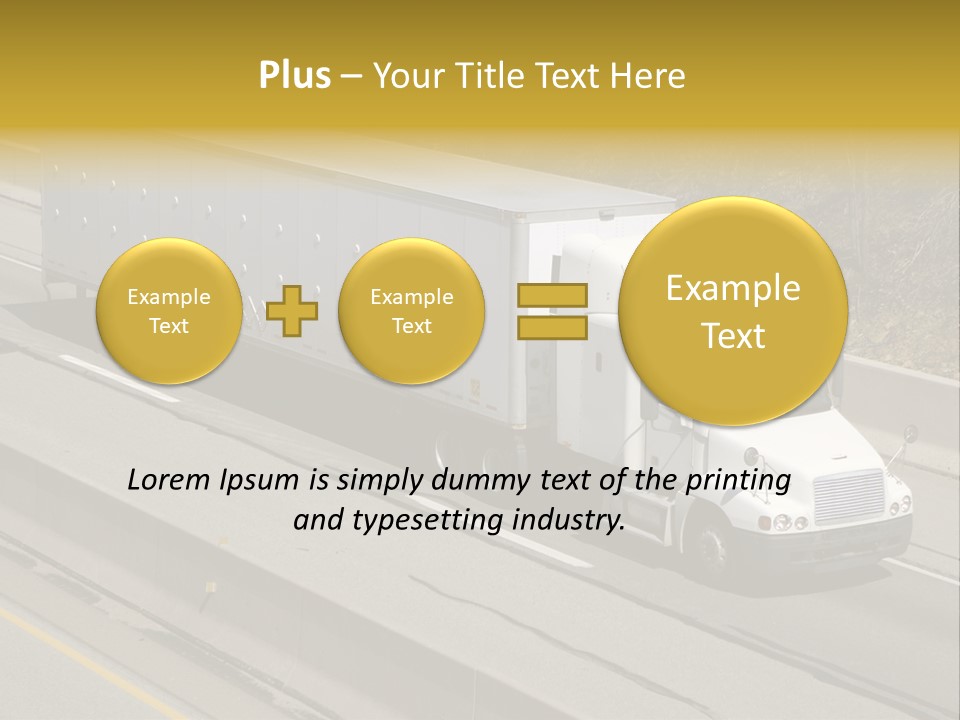 White Semi Truck On The Highway PowerPoint Template