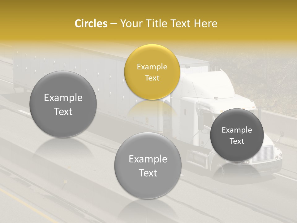 White Semi Truck On The Highway PowerPoint Template