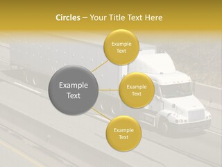 White Semi Truck On The Highway PowerPoint Template