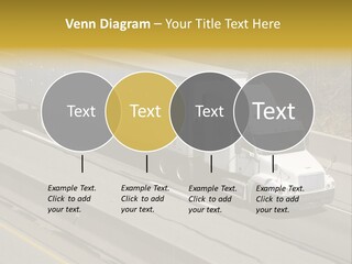 White Semi Truck On The Highway PowerPoint Template