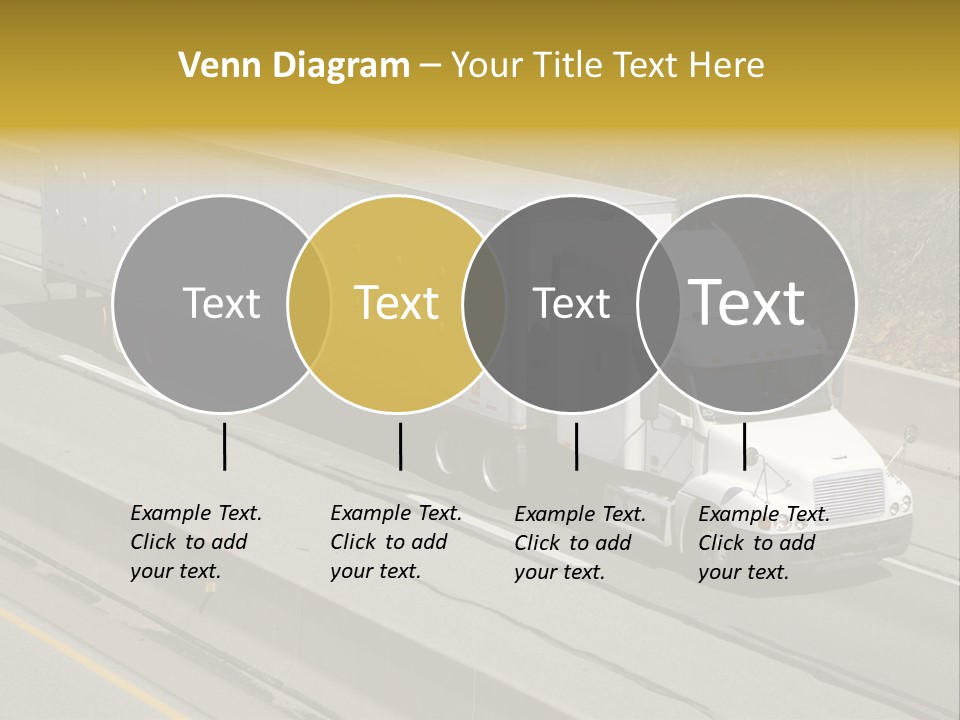 White Semi Truck On The Highway PowerPoint Template