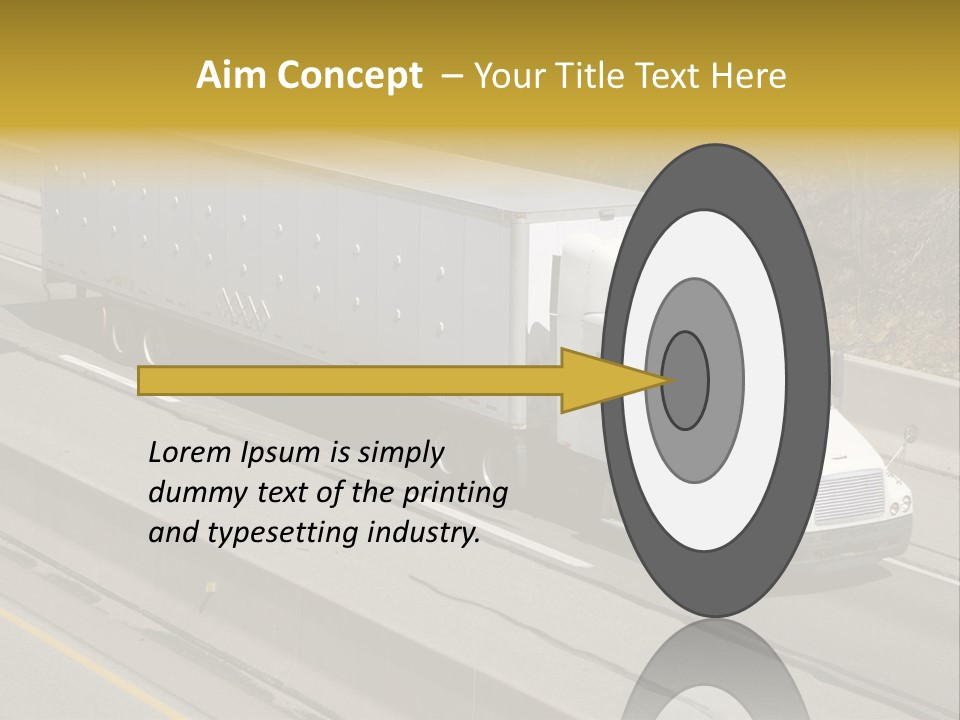 White Semi Truck On The Highway PowerPoint Template