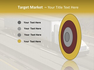 White Semi Truck On The Highway PowerPoint Template