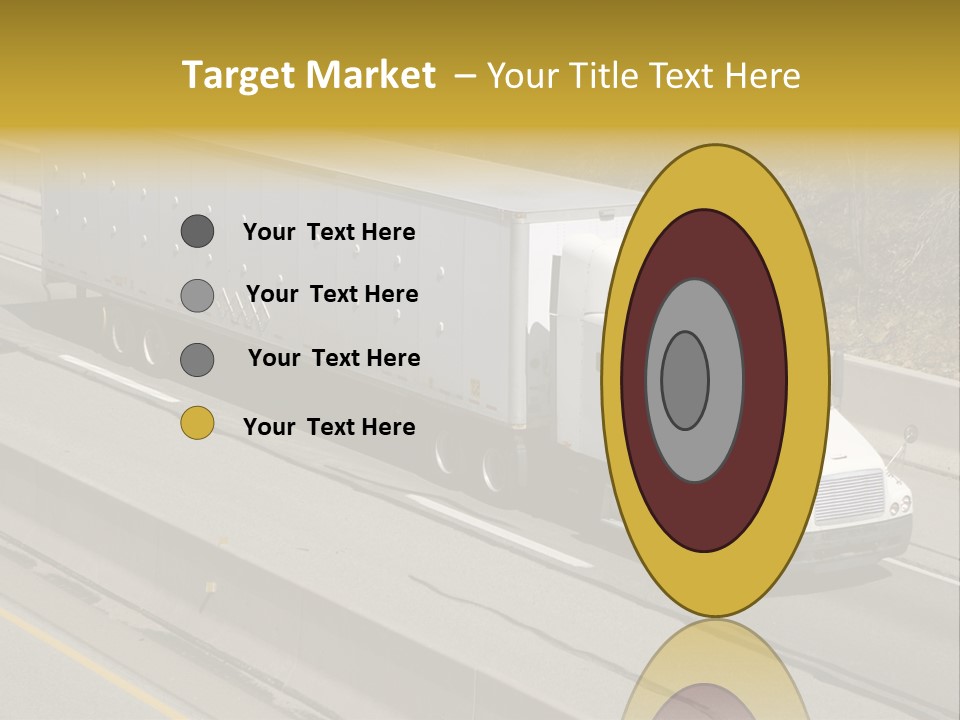 White Semi Truck On The Highway PowerPoint Template