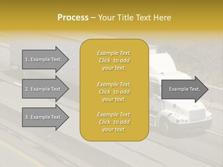 White Semi Truck On The Highway PowerPoint Template