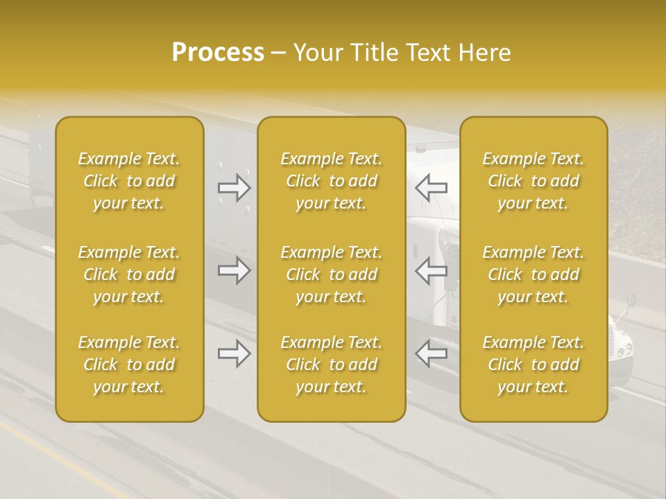 White Semi Truck On The Highway PowerPoint Template