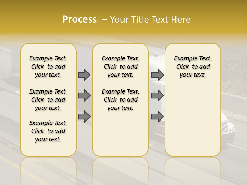White Semi Truck On The Highway PowerPoint Template