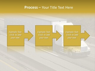 White Semi Truck On The Highway PowerPoint Template