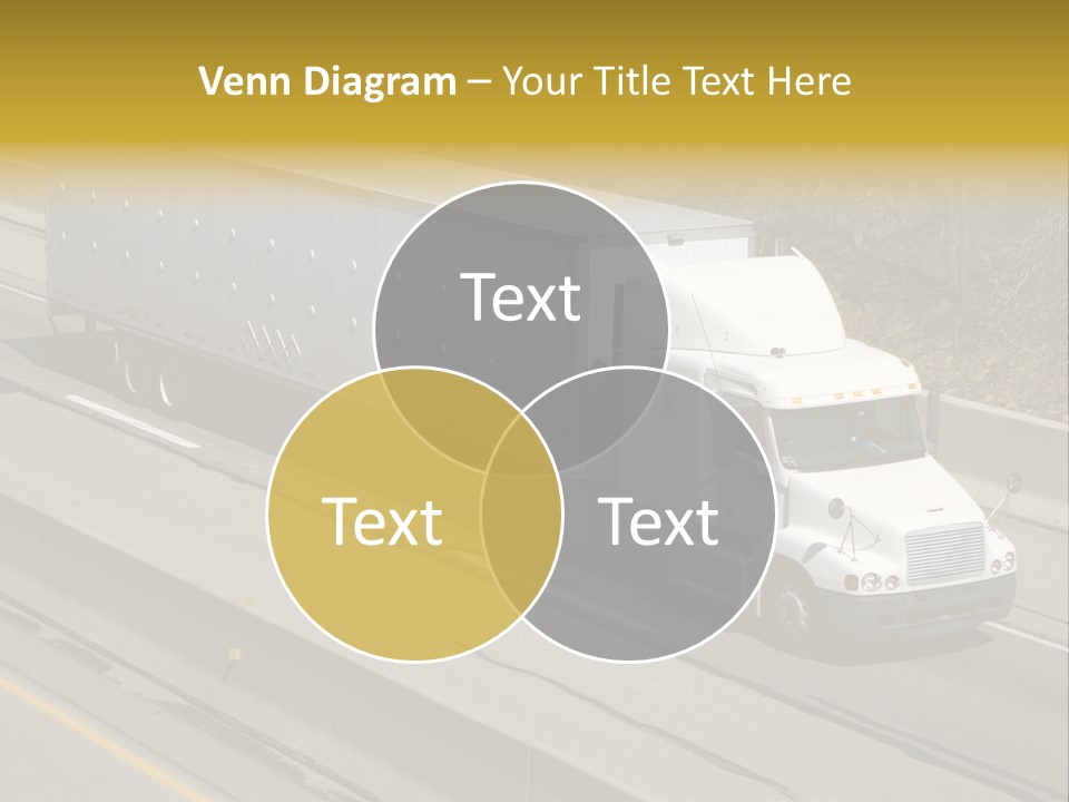 White Semi Truck On The Highway PowerPoint Template