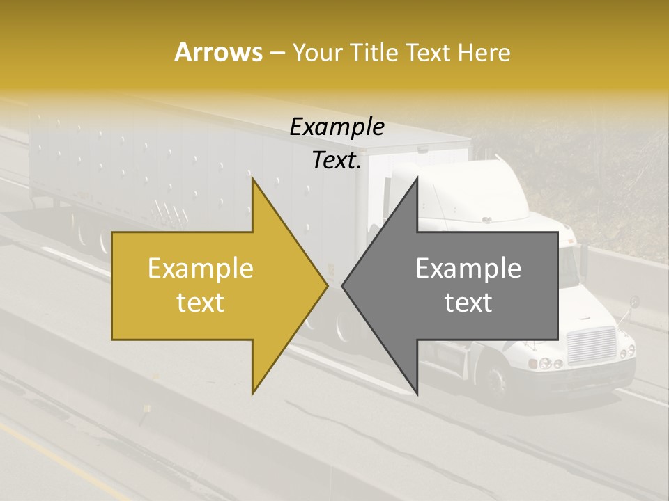 White Semi Truck On The Highway PowerPoint Template