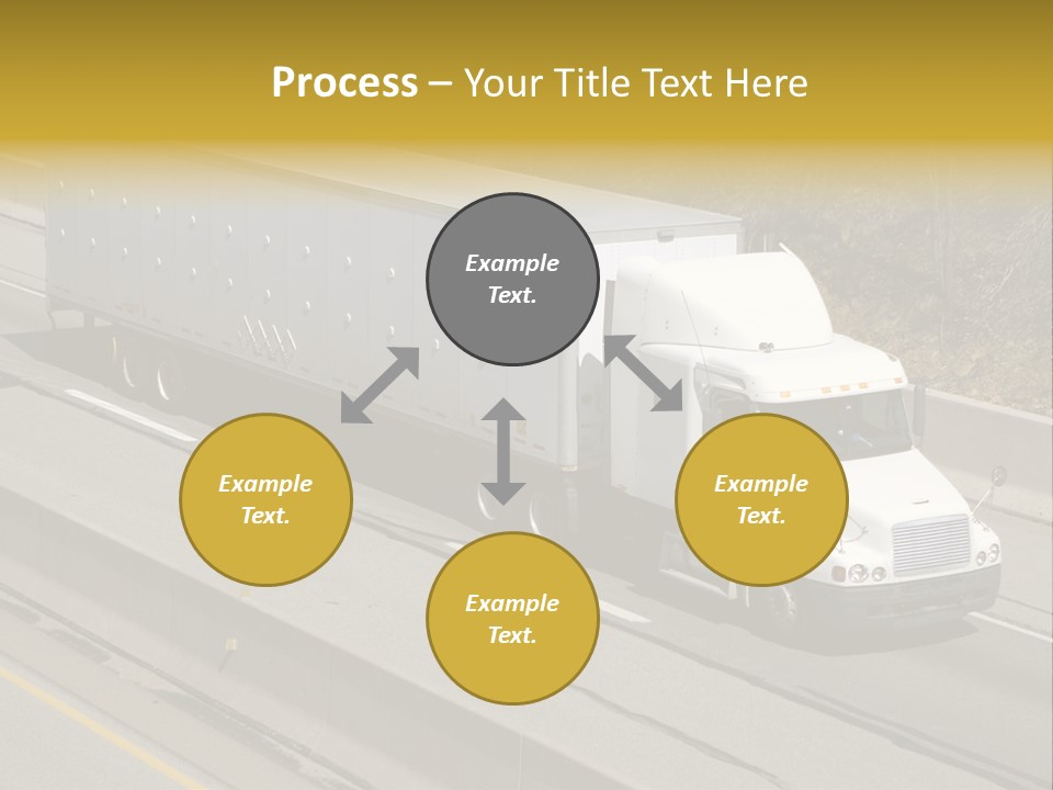 White Semi Truck On The Highway PowerPoint Template