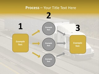 White Semi Truck On The Highway PowerPoint Template