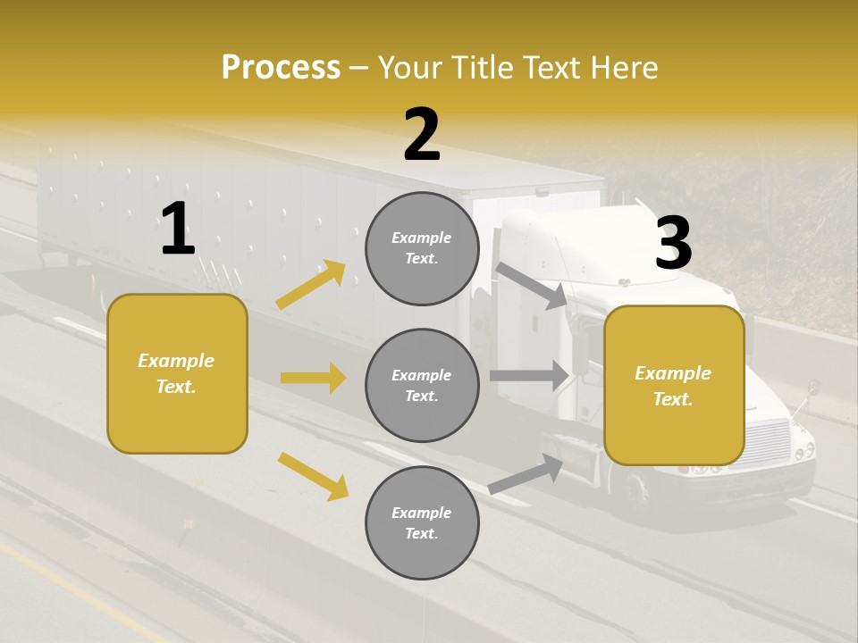 White Semi Truck On The Highway PowerPoint Template
