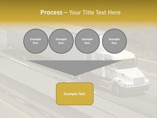White Semi Truck On The Highway PowerPoint Template