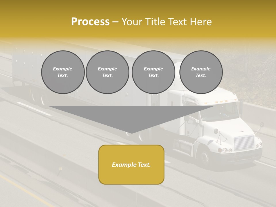 White Semi Truck On The Highway PowerPoint Template