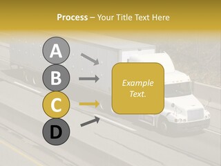 White Semi Truck On The Highway PowerPoint Template