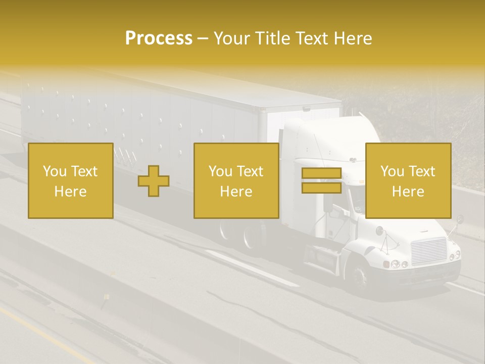White Semi Truck On The Highway PowerPoint Template