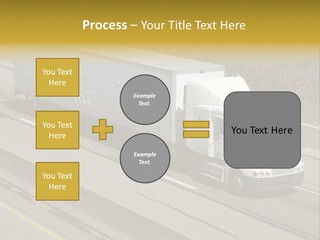 White Semi Truck On The Highway PowerPoint Template