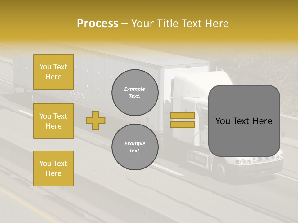White Semi Truck On The Highway PowerPoint Template