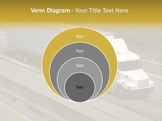 White Semi Truck On The Highway PowerPoint Template