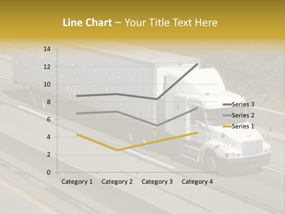 White Semi Truck On The Highway PowerPoint Template