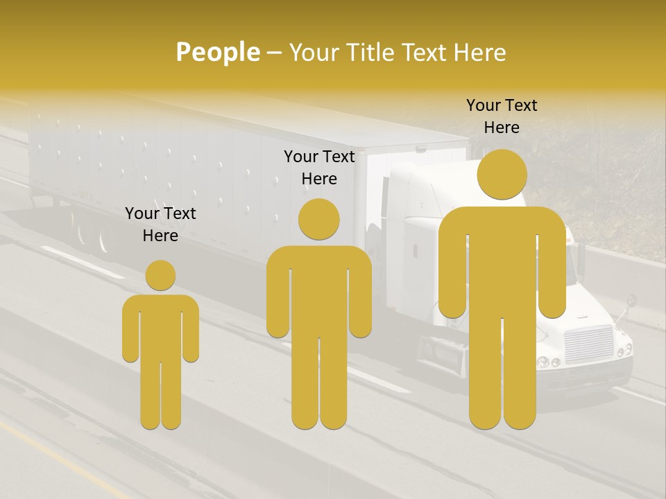 White Semi Truck On The Highway PowerPoint Template