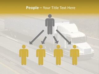 White Semi Truck On The Highway PowerPoint Template