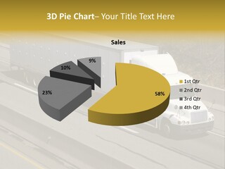 White Semi Truck On The Highway PowerPoint Template