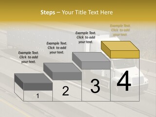 White Semi Truck On The Highway PowerPoint Template