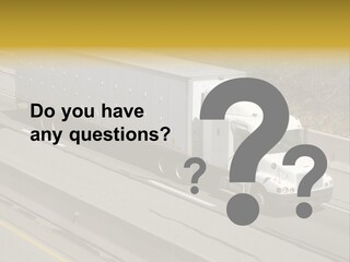 White Semi Truck On The Highway PowerPoint Template