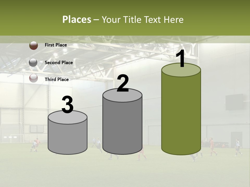 Game Of Football In Indoor Hall PowerPoint Template