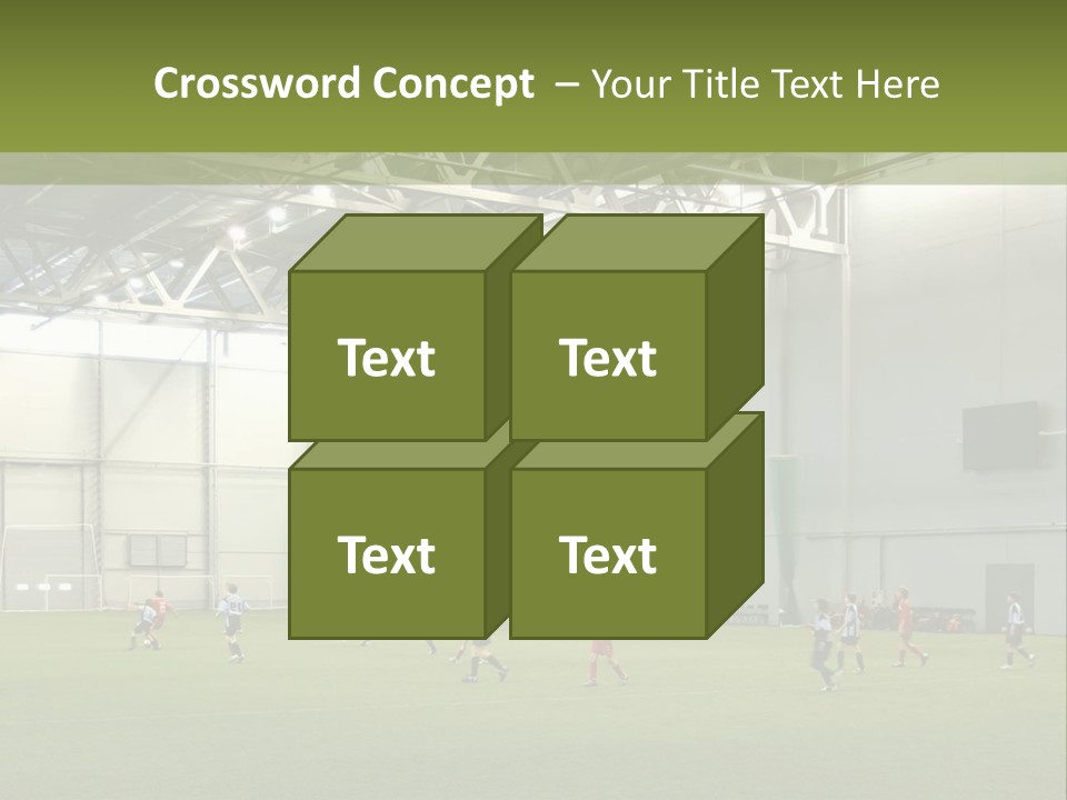 Game Of Football In Indoor Hall PowerPoint Template