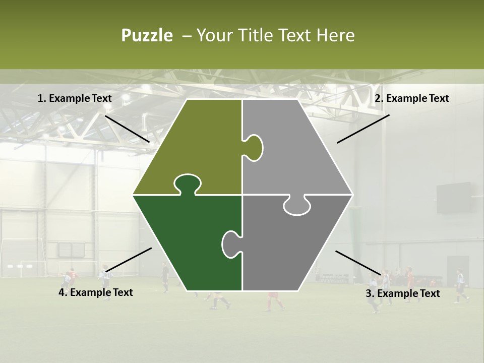 Game Of Football In Indoor Hall PowerPoint Template