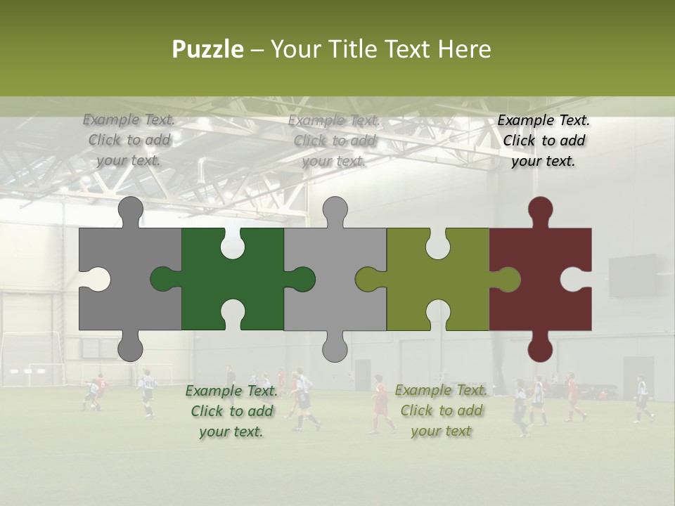 Game Of Football In Indoor Hall PowerPoint Template