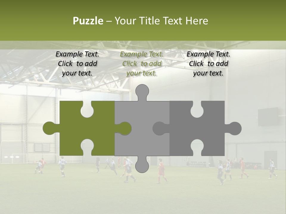 Game Of Football In Indoor Hall PowerPoint Template