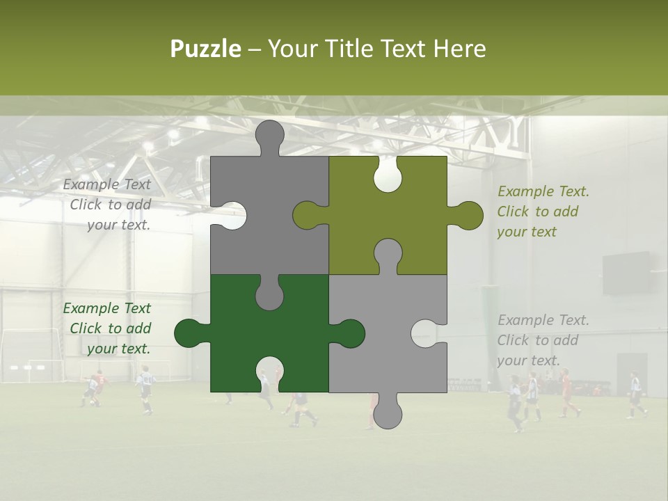 Game Of Football In Indoor Hall PowerPoint Template