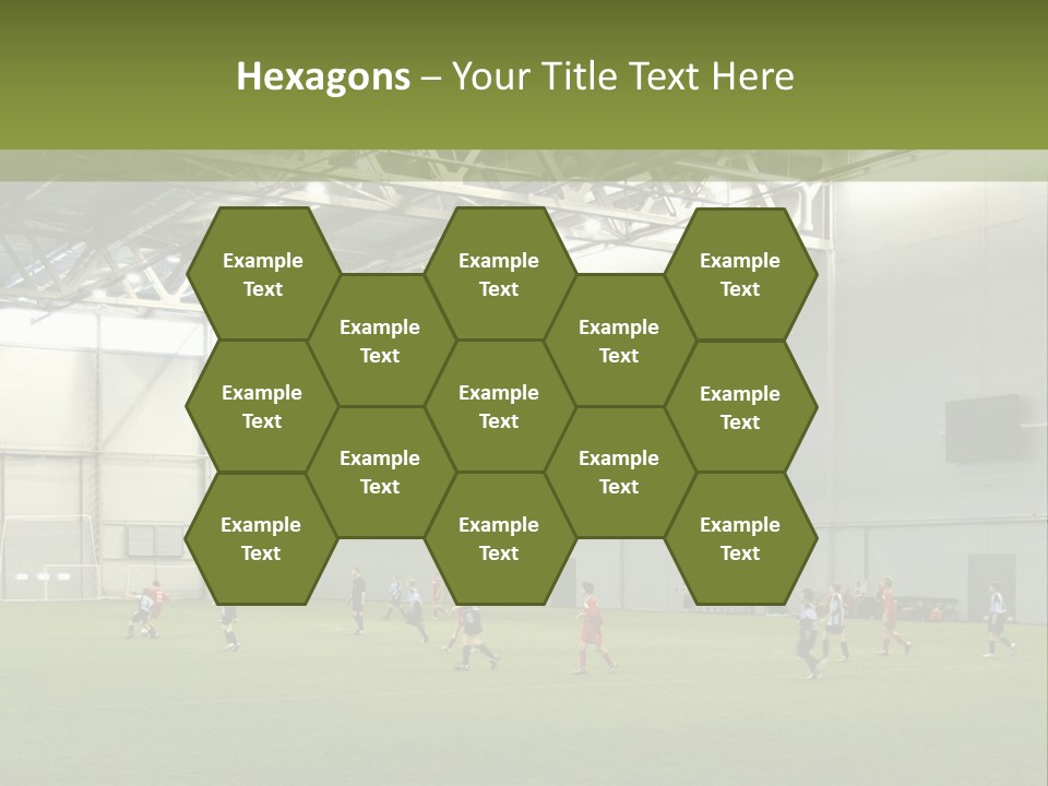 Game Of Football In Indoor Hall PowerPoint Template