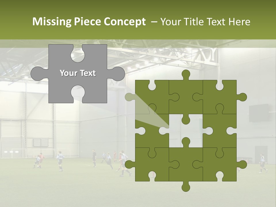 Game Of Football In Indoor Hall PowerPoint Template