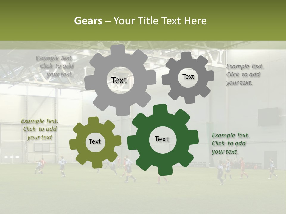 Game Of Football In Indoor Hall PowerPoint Template