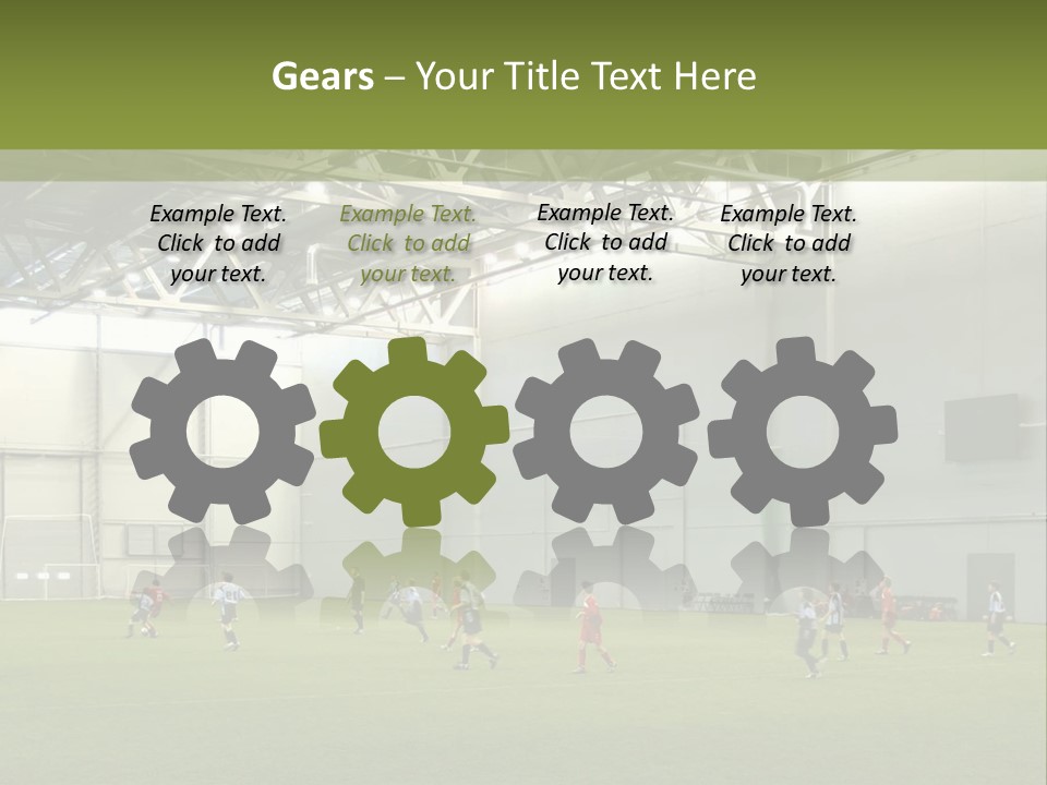 Game Of Football In Indoor Hall PowerPoint Template