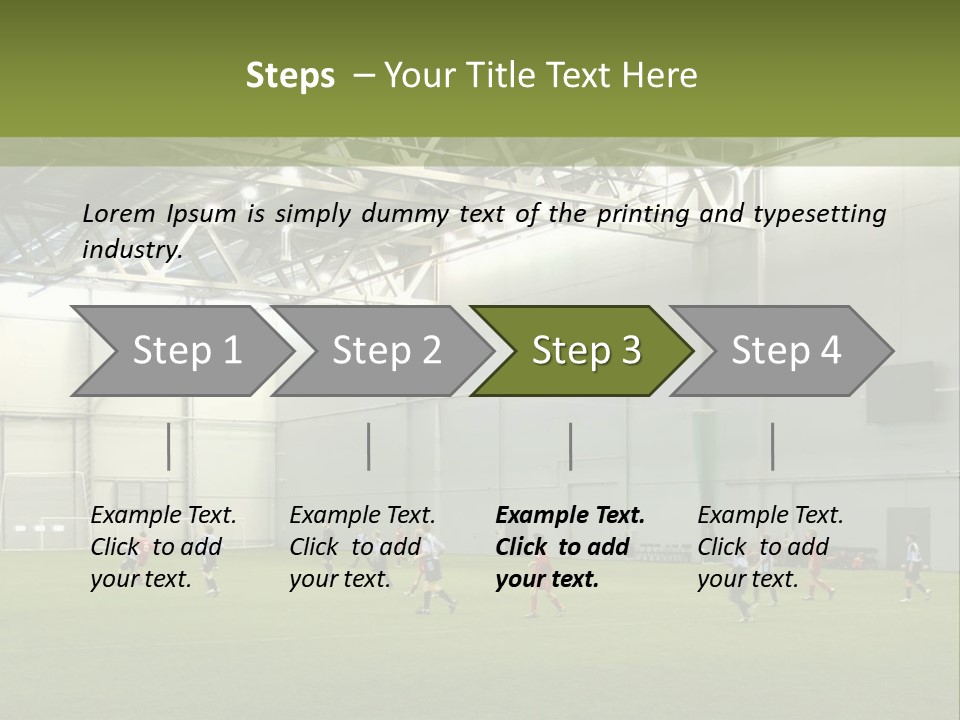Game Of Football In Indoor Hall PowerPoint Template