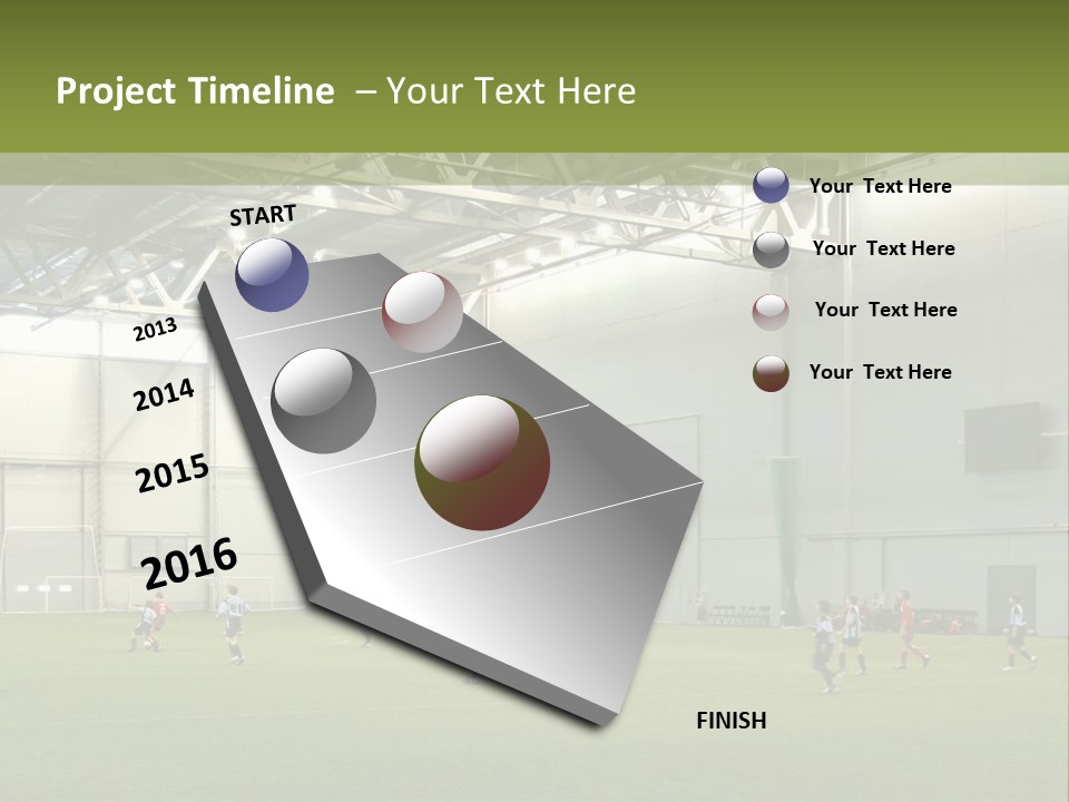 Game Of Football In Indoor Hall PowerPoint Template
