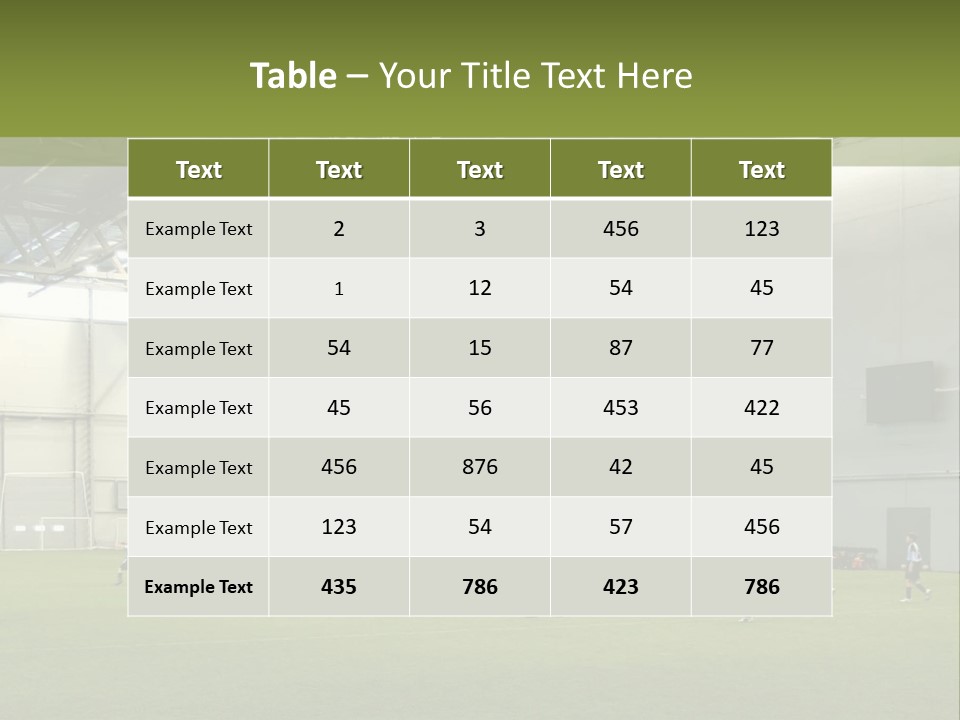 Game Of Football In Indoor Hall PowerPoint Template