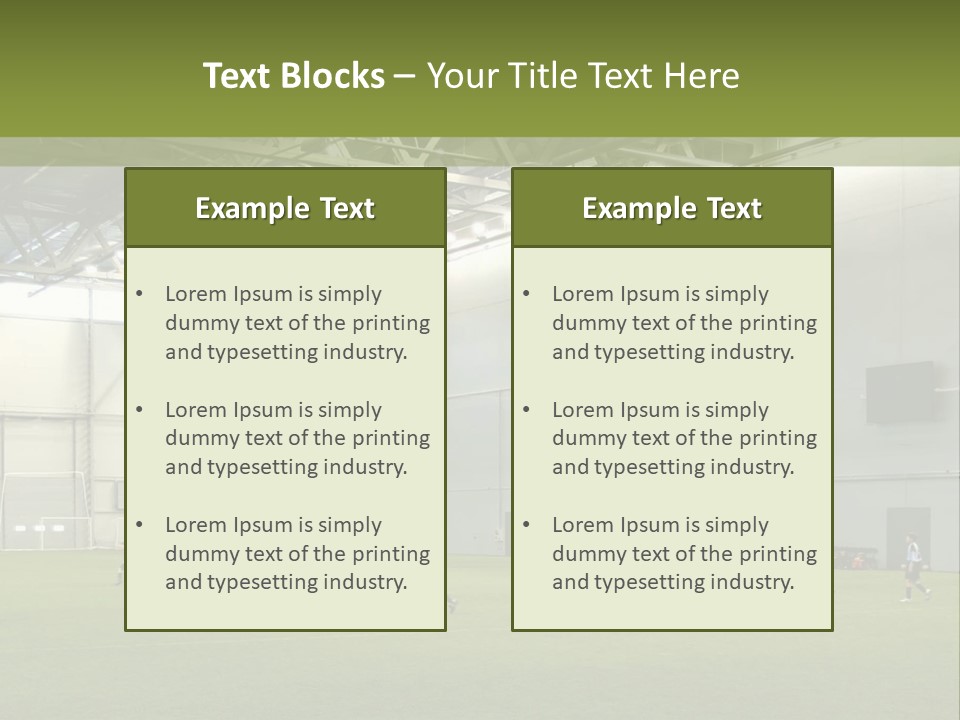 Game Of Football In Indoor Hall PowerPoint Template
